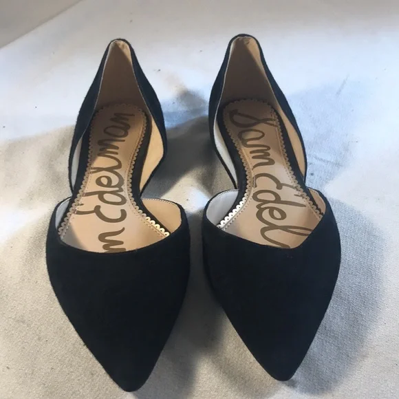 Sam Edelman Rodney Women’s Black Suede Slip On Pointy Toe Ballet Flats Size 8